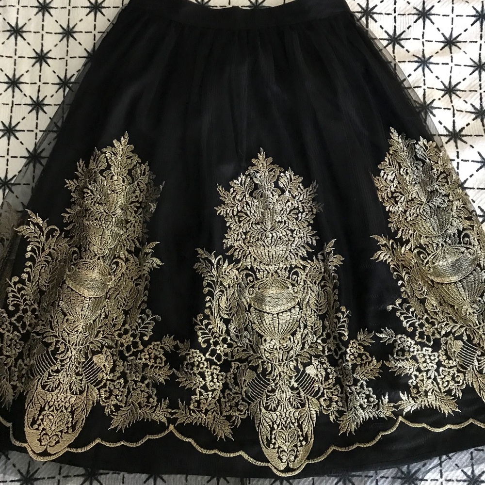 NWT Chelsea & Violet XS Embroidered Midi Skirt